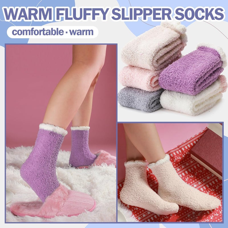 ANTSANG Womens Fuzzy Socks Fluffy Slipper Cozy Cabin Winter Soft Fleece Warm Comfy Thick Christmas Gift Socks - Image 3